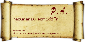 Pacurariu Adrián névjegykártya